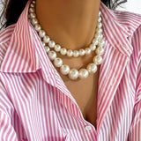 Big Pearl Beads Choker Necklace For Women Bride