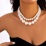 Big Pearl Beads Choker Necklace For Women Bride