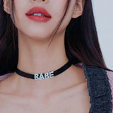 Gothic DADDYS GIRL Letters Choker Necklace Custom Name Collar