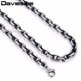 Gunmetal Tone Stainless Steel Cable Chain Necklace for Men 6mm 18-36inch LKN498