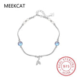 925 Silver Mermaid Tail Moonstone Bracelet, Pearl Bracelet