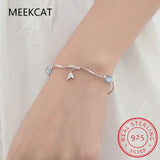 925 Silver Mermaid Tail Moonstone Bracelet, Pearl Bracelet