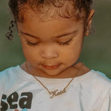 Personalized Baby Name Necklaces for Kids, Stainless Steel Nameplate Chokers