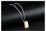Love Story Book Pendant Couple Necklace Stainless Steel