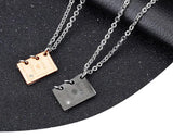 Love Story Book Pendant Couple Necklace Stainless Steel