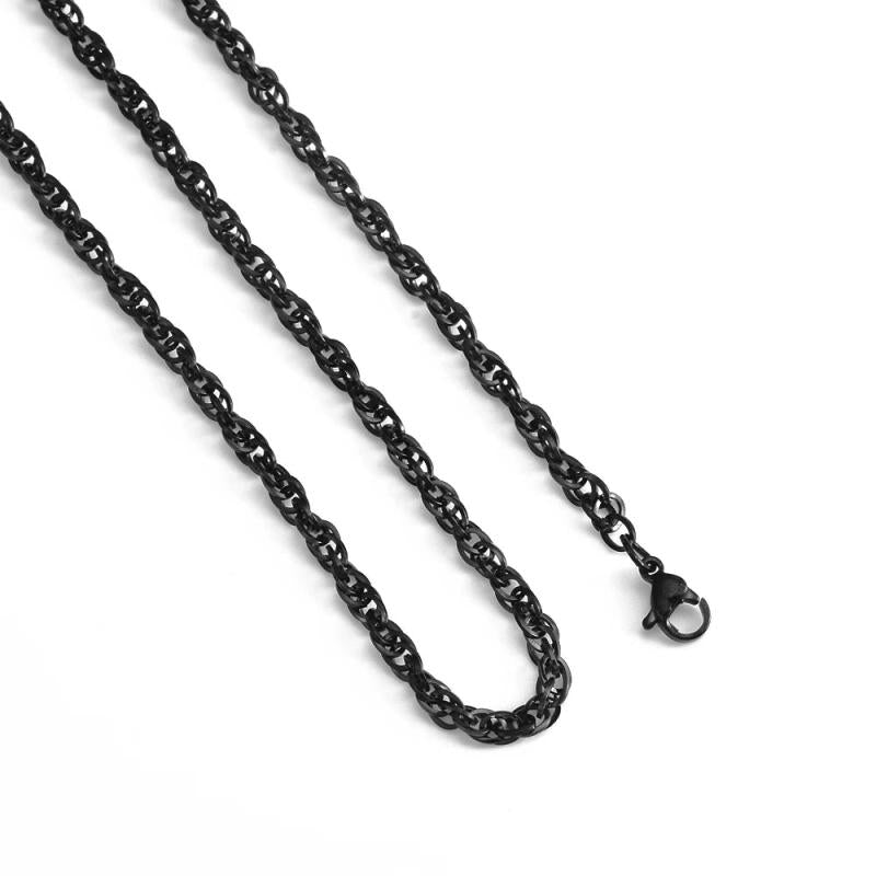 3mm Stainless Steel Double Cable Chain Necklace Men Women 21-80cm