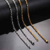 3mm Stainless Steel Double Cable Chain Necklace Men Women 21-80cm