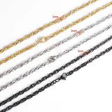 3mm Stainless Steel Double Cable Chain Necklace Men Women 21-80cm