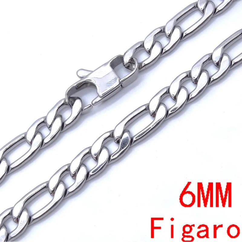 6/8 mm Stainless Steel Men's Necklace Chain Custom Length