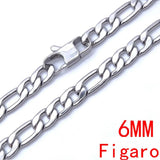 6/8 mm Stainless Steel Men's Necklace Chain Custom Length