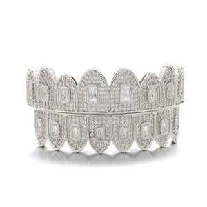 Hip Hop CZ Stones Teeth Grillz Caps Iced Out Micro Pave Grills for Men Women