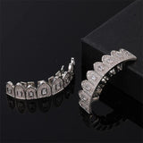 Hip Hop CZ Stones Teeth Grillz Caps Iced Out Micro Pave Grills for Men Women