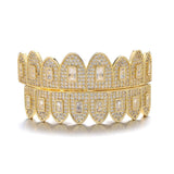 Hip Hop CZ Stones Teeth Grillz Caps Iced Out Micro Pave Grills for Men Women