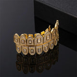 Hip Hop CZ Stones Teeth Grillz Caps Iced Out Micro Pave Grills for Men Women