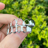 RACHELZ Hip Hop Plated Teeth Grillz Top Bottom Hollow Tooth Cap Dental Grills