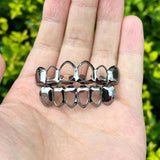 RACHELZ Hip Hop Plated Teeth Grillz Top Bottom Hollow Tooth Cap Dental Grills