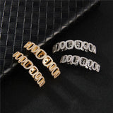 Iced Out Hip Hop Teeth Grillz Set CZ Micro Pave Top & Bottom Grills