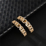 Iced Out Hip Hop Teeth Grillz Set CZ Micro Pave Top & Bottom Grills