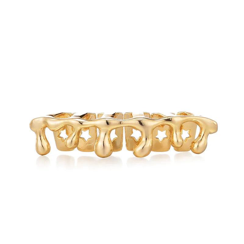 HHB White Teeth Grillz Set Iced Out Caps Micro Pave Grills Men Women