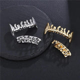 HHB White Teeth Grillz Set Iced Out Caps Micro Pave Grills Men Women