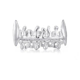 HHB White Teeth Grillz Set Iced Out Caps Micro Pave Grills Men Women