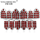 Christmas Teeth Grillz Zircon Full Crystal Cap Piercing Couple Gift