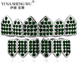 Christmas Teeth Grillz Zircon Full Crystal Cap Piercing Couple Gift