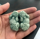 Natural Lantian Jade Ruyi Pixiu Pendant Necklace