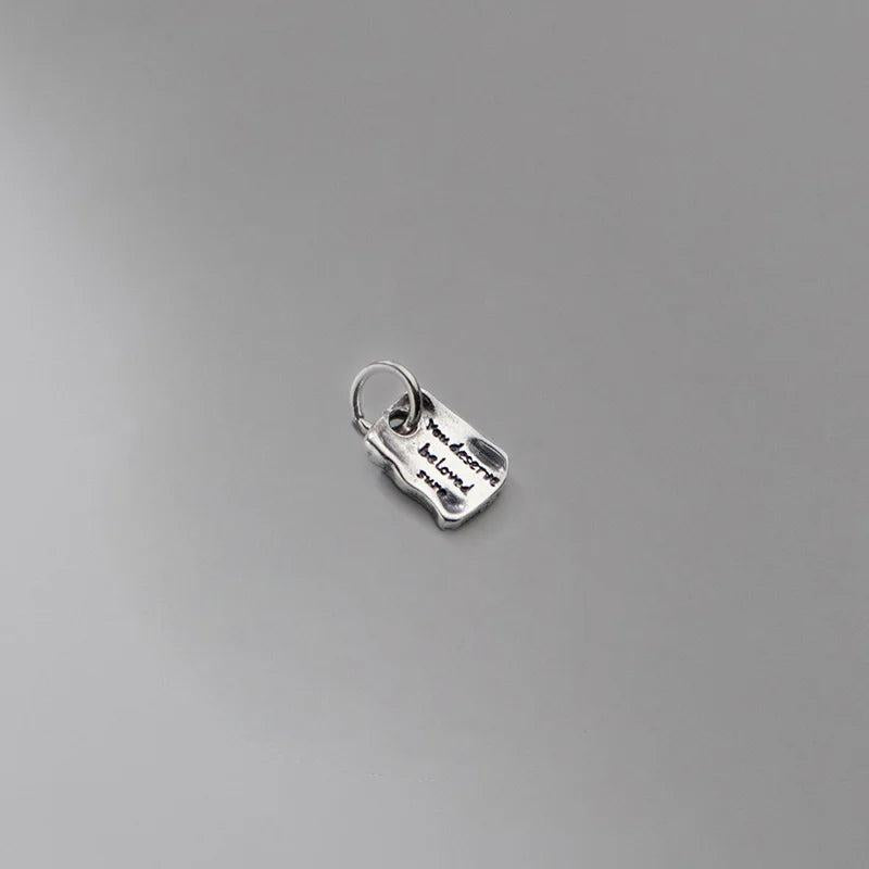 Trustdavis 925 Silver English Geometry Charm Pendant DIY Jewelry