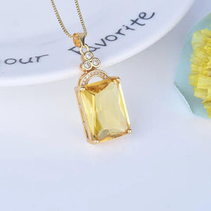 14K Rose Sapphire Pendant Necklace for Women Gemstone Topaz Jewelry