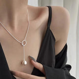 925 Silver Geometric Ball Shape Necklace Adjustable