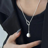 925 Silver Geometric Ball Shape Necklace Adjustable