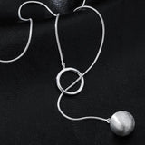 925 Silver Geometric Ball Shape Necklace Adjustable