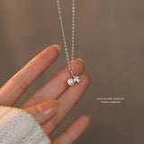 925 Silver Pearl Zircon Lucky Pendant Necklace for Women