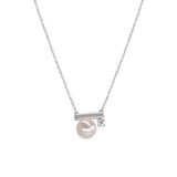 925 Silver Pearl Zircon Necklace Sweet Romantic Jewelry