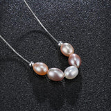 Freshwater Pearl Mixed Colors Pendant Necklace 925 Sterling Silver Smile Chain