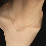 Real 925 Sterling Silver Snowflake Clavicle Necklace For Women