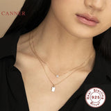 Real 925 Sterling Silver Snowflake Clavicle Necklace For Women