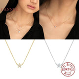 Real 925 Sterling Silver Snowflake Clavicle Necklace For Women