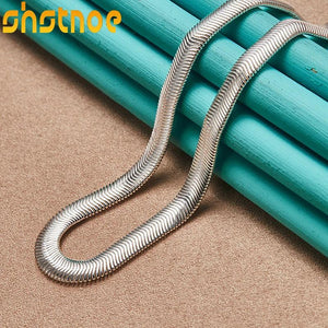925 Silver 6mm Flat Snake Chain Necklace 16-26 Inch