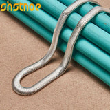 925 Silver 6mm Flat Snake Chain Necklace 16-26 Inch