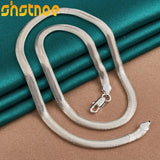 925 Silver 6mm Flat Snake Chain Necklace 16-26 Inch