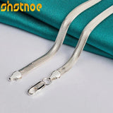 925 Silver 6mm Flat Snake Chain Necklace 16-26 Inch