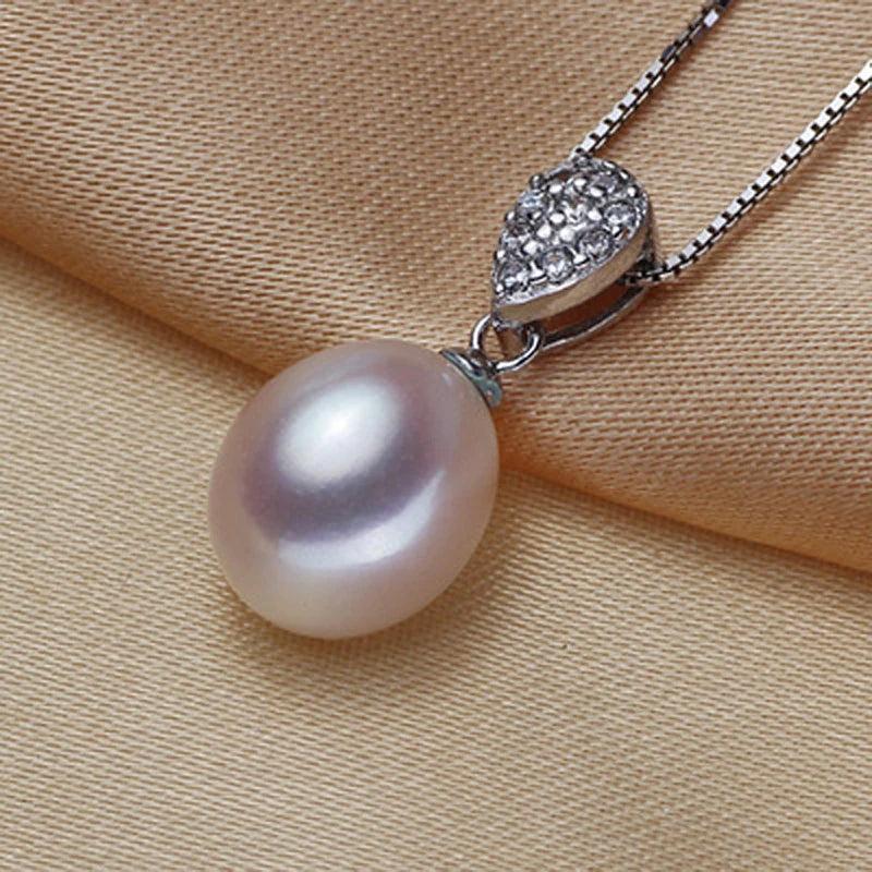 Freshwater Pearl Pendant Necklace in 925 Sterling Silver