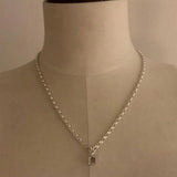 925 Silver LOVE Heart Necklace Punk Vintage Geometric Pendant