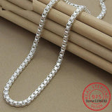 925 Sterling Silver 4mm Box Chain Necklace 20 inches