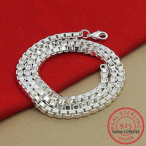925 Sterling Silver 4mm Box Chain Necklace 20 inches