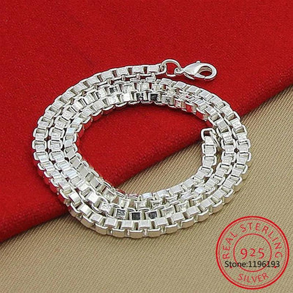 925 Sterling Silver 4mm Box Chain Necklace 20 inches