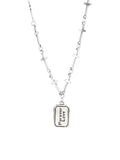 925 Silver Cross Letter Square Necklace