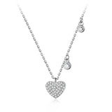 TrustDavis 925 Sterling Silver Heart Pendant Necklace Love Gift